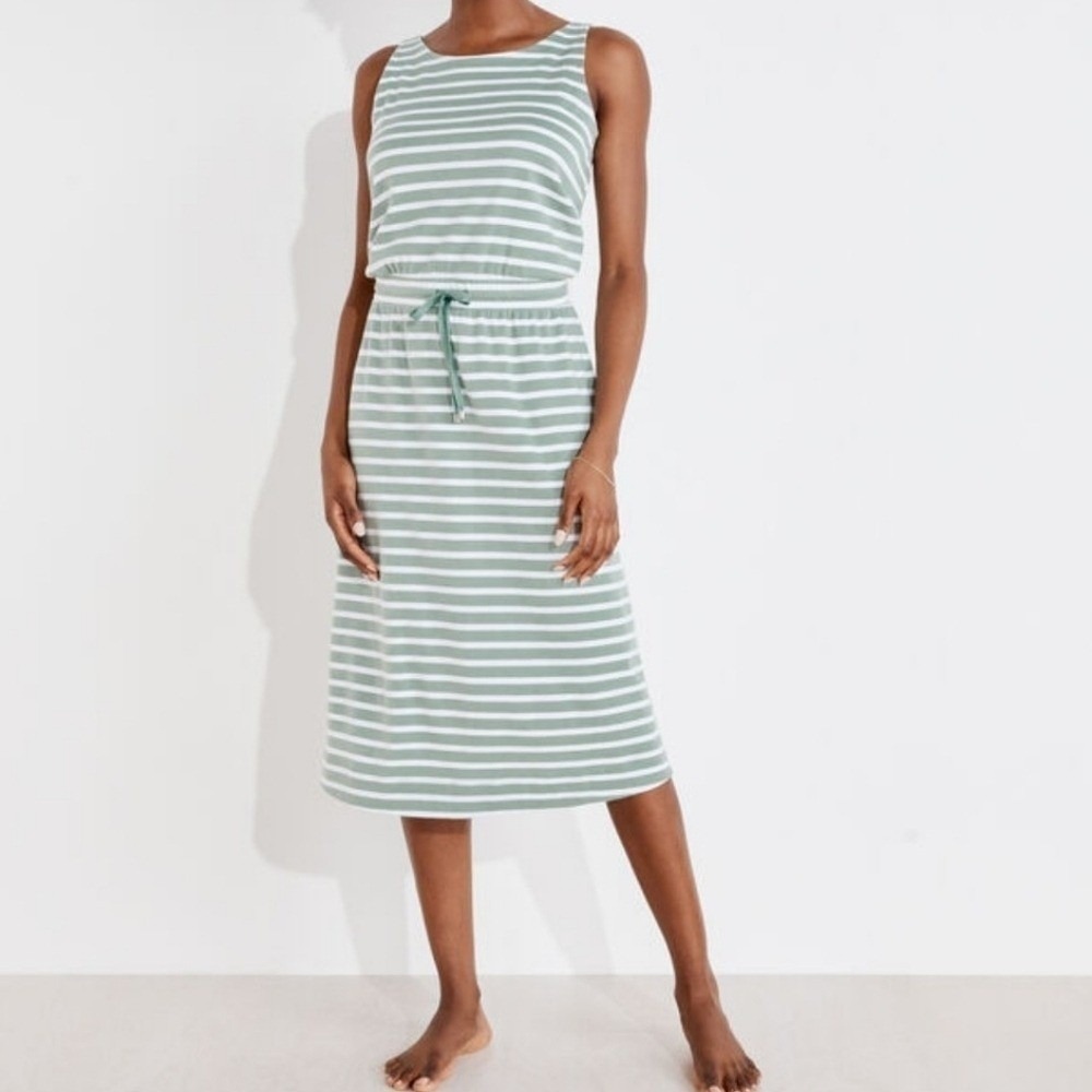 NWT Talbots Striped‎ Midi Dress, Green, Size XXL, Coastal Grandmother - Picture 9 of 9